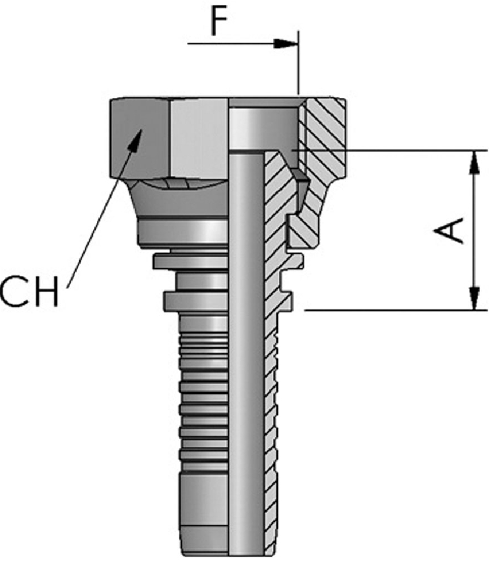 FB Hydraulic Pressnippel BSP, DKR - BSP berwurfmutter, 60 Konus, XXST4021-0000