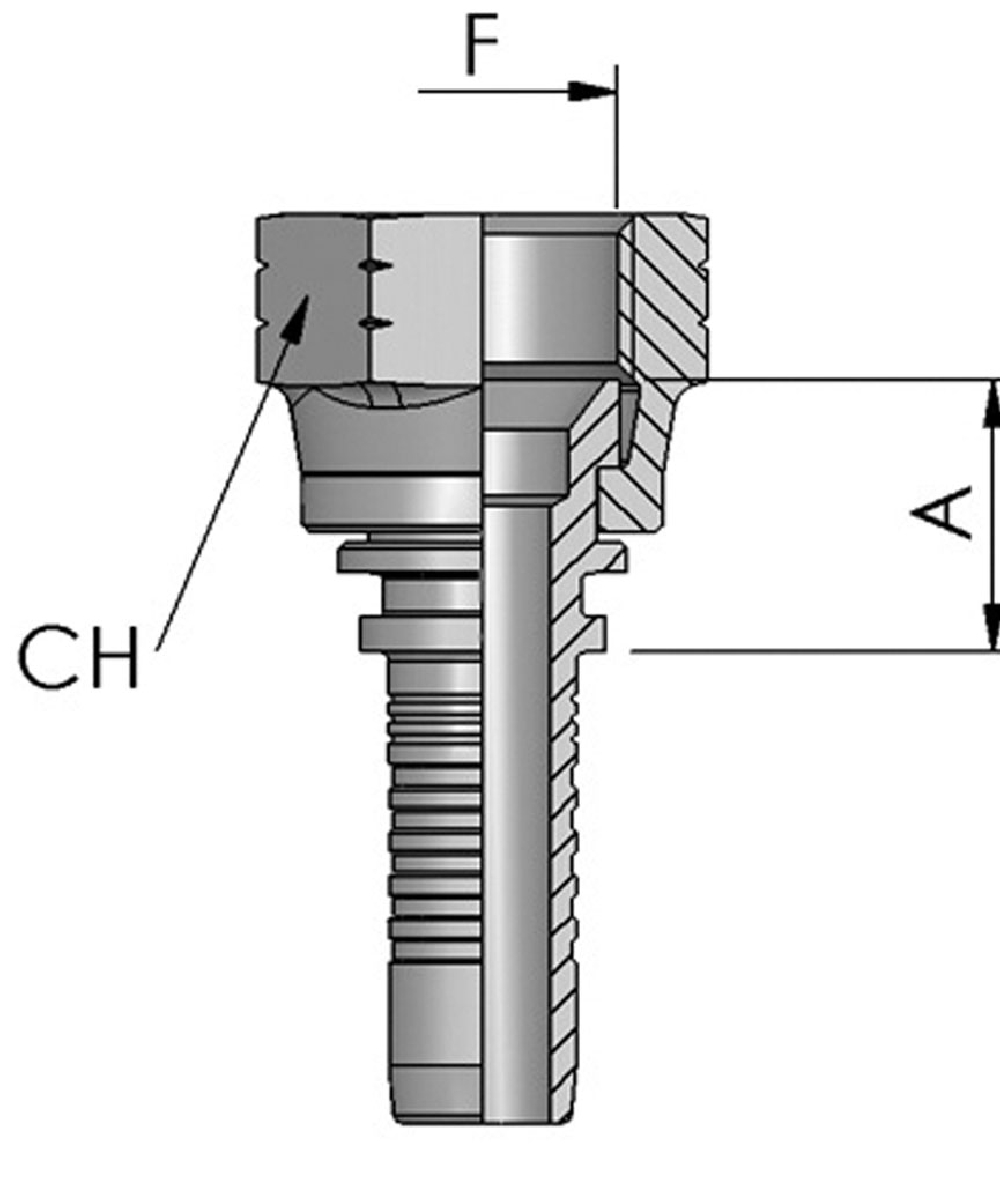 FB Hydraulic Pressnippel JIC, DKJ - JIC-berwurfmutter, 37 Konus, XXST4221-0000