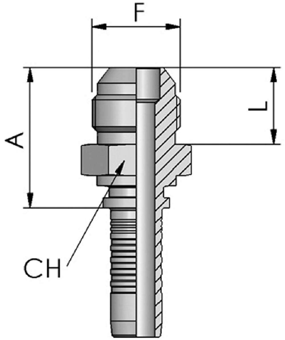 FB Hydraulic Pressnippel JIC, AGJ - JIC-AG, 37 Konus, XXST4231-0000