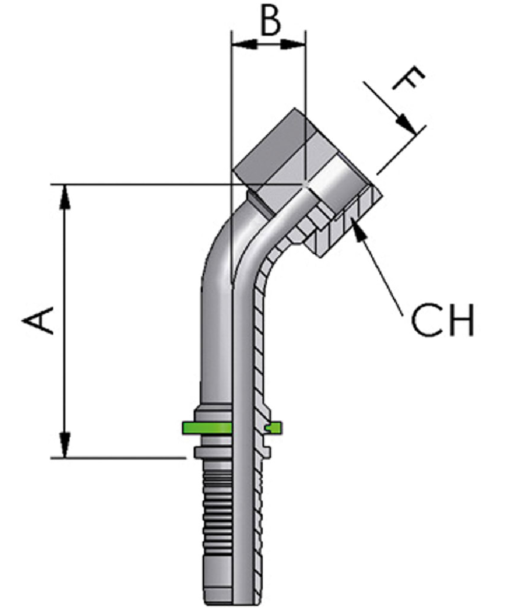FB Hydraulic Pressnippel ORFS, DKO - gerade ORFS-berwurfmutter, XXST4721-0000