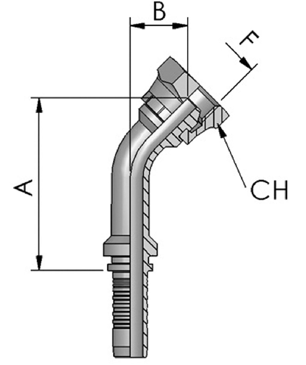 FB Hydraulic Ringnippel BSP, DKR 45 - BSP berwurfmutter 45, 60 Konus, XXST4041-0000