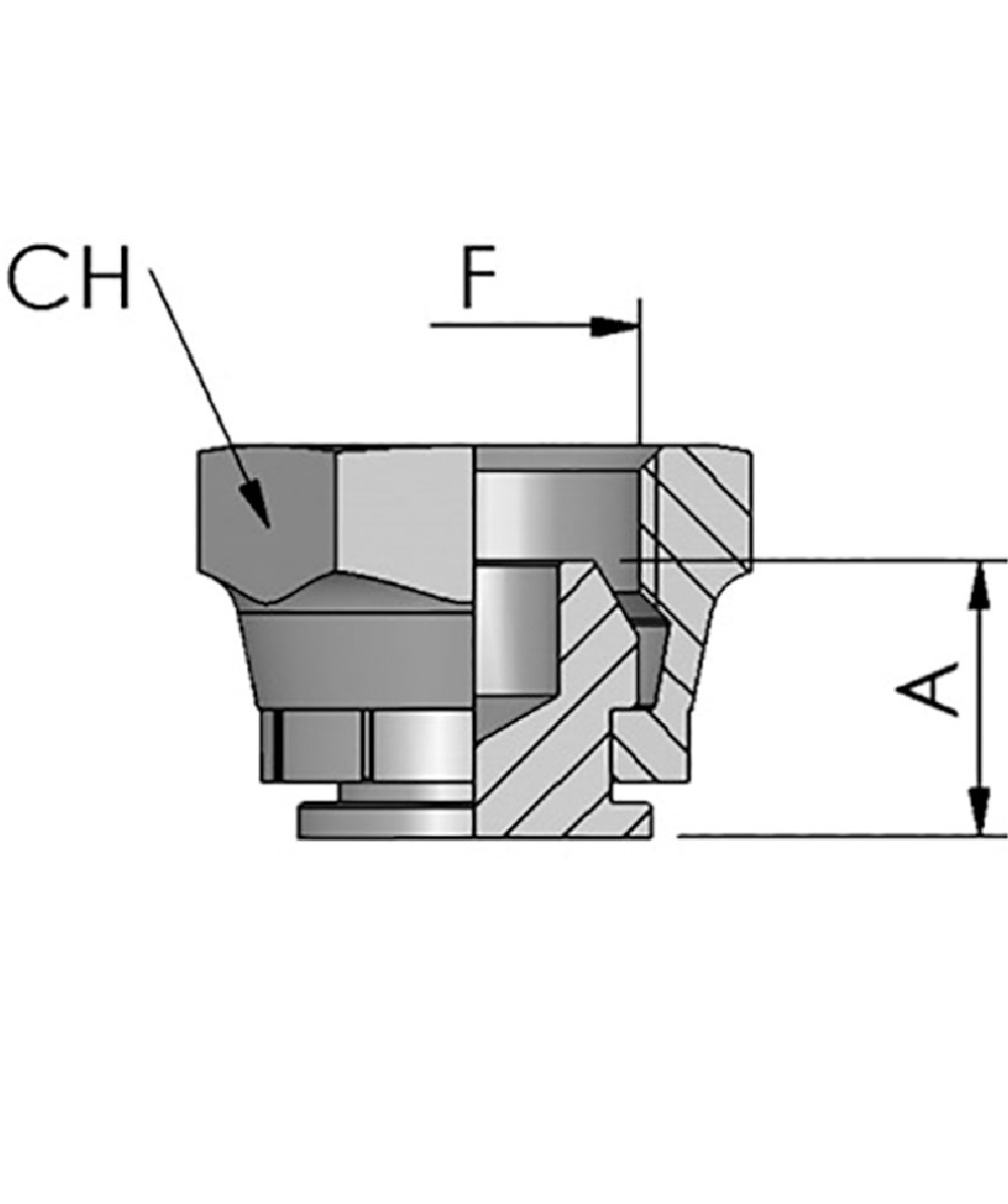 FB Hydraulik Verschlussmutter BSP, BSP Verschlussmutter, 60 Konus, XXST133-0000