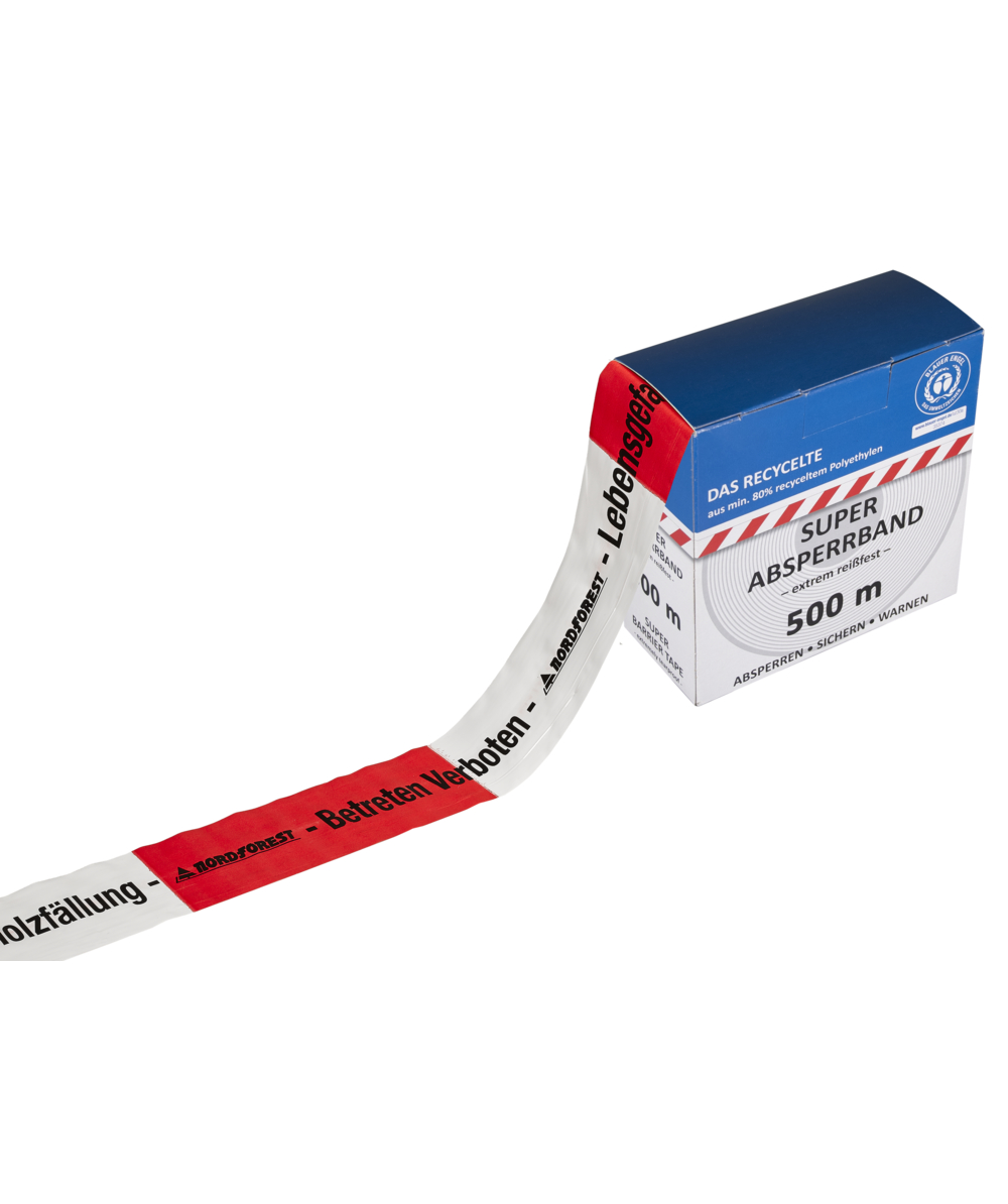 Folienabsperrband, rot/wei, 80 mm x 500 m, XX9735-DE
