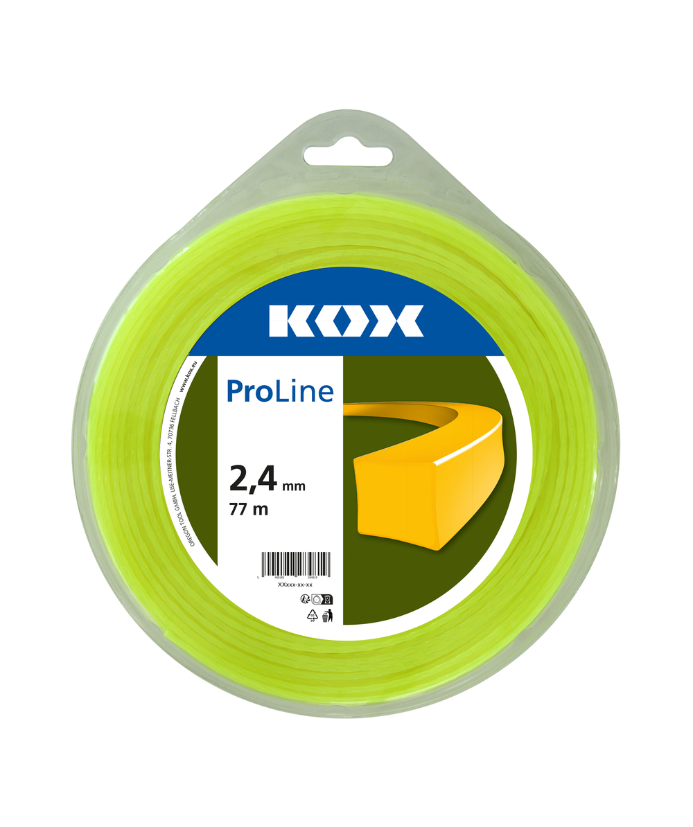 KOX ProLine Freischneidefaden quadratisch 2,4 mm Durchmesser, 77 m Lnge, 2,4 mm Durchmesser, 77 m Lnge, XXF212-24-12