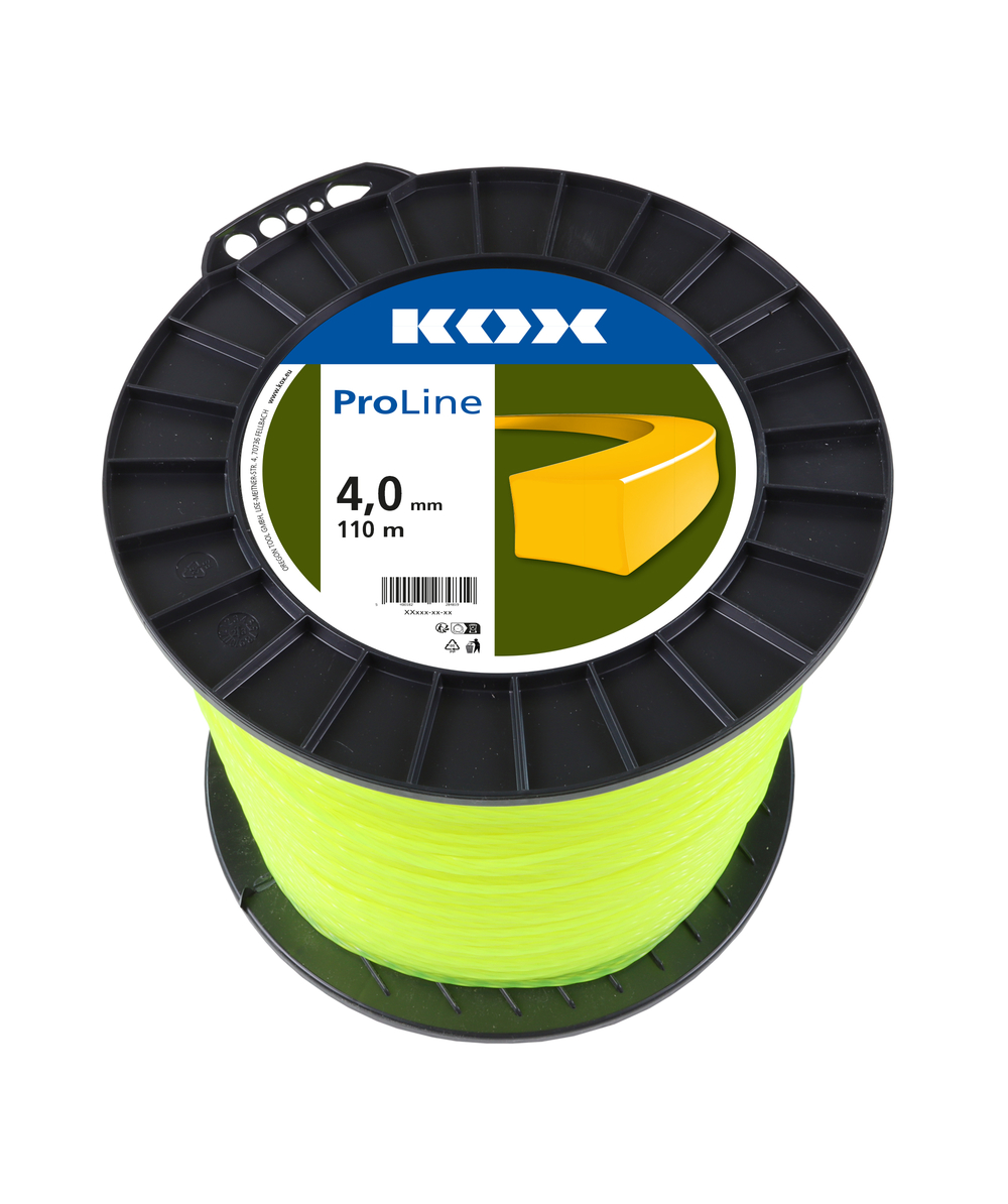KOX ProLine Freischneidefaden quadratisch 4,0 mm Durchmesser, 110 m Lnge, 4,0  mm Durchmesser, 110 m Lnge, XXF212-40-21