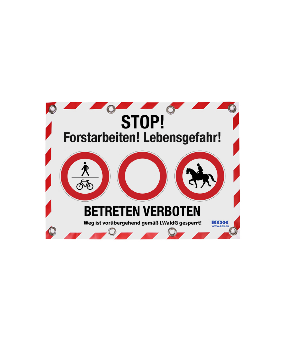 KOX Warn-/Absperrplane Forstarbeiten 45 x 65 cm zur Forst Absperrung bei Forstarbeiten, zur Forst Absperrung bei Forstarbeiten, XX9758-DE