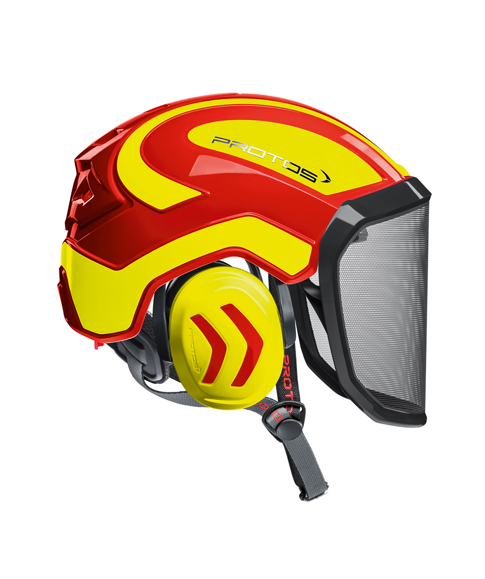 Protos Forsthelm / Schutzhelm Integral Arborist F39 Rot/Neongelb, XX74132