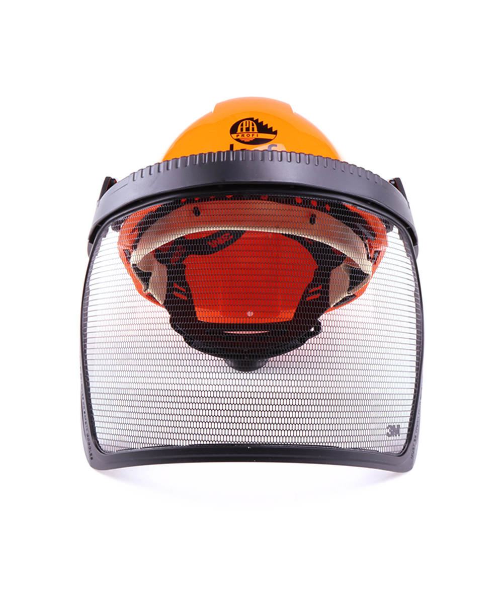 Forsthelm Kopfschutz Forstschutzhelm Waldarbeiter Helmset ORANGE Einstelldrehrad 