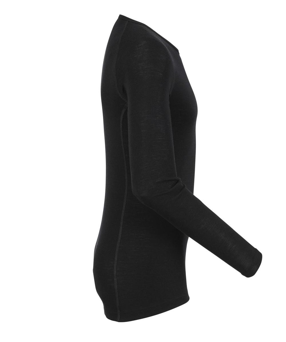 Woolpower Crewneck LITE Rundhalshemd / Merino Shirt langarm Black 
