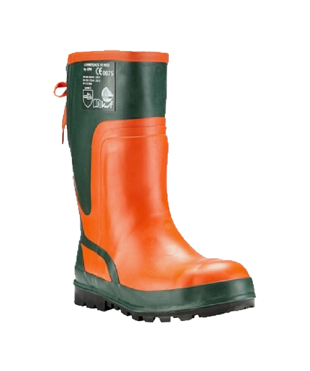 Euro PM Lumberjack III Neo Schnittschutz-Gummistiefel Grn/Orange, fr die kalten Tage, XX73208