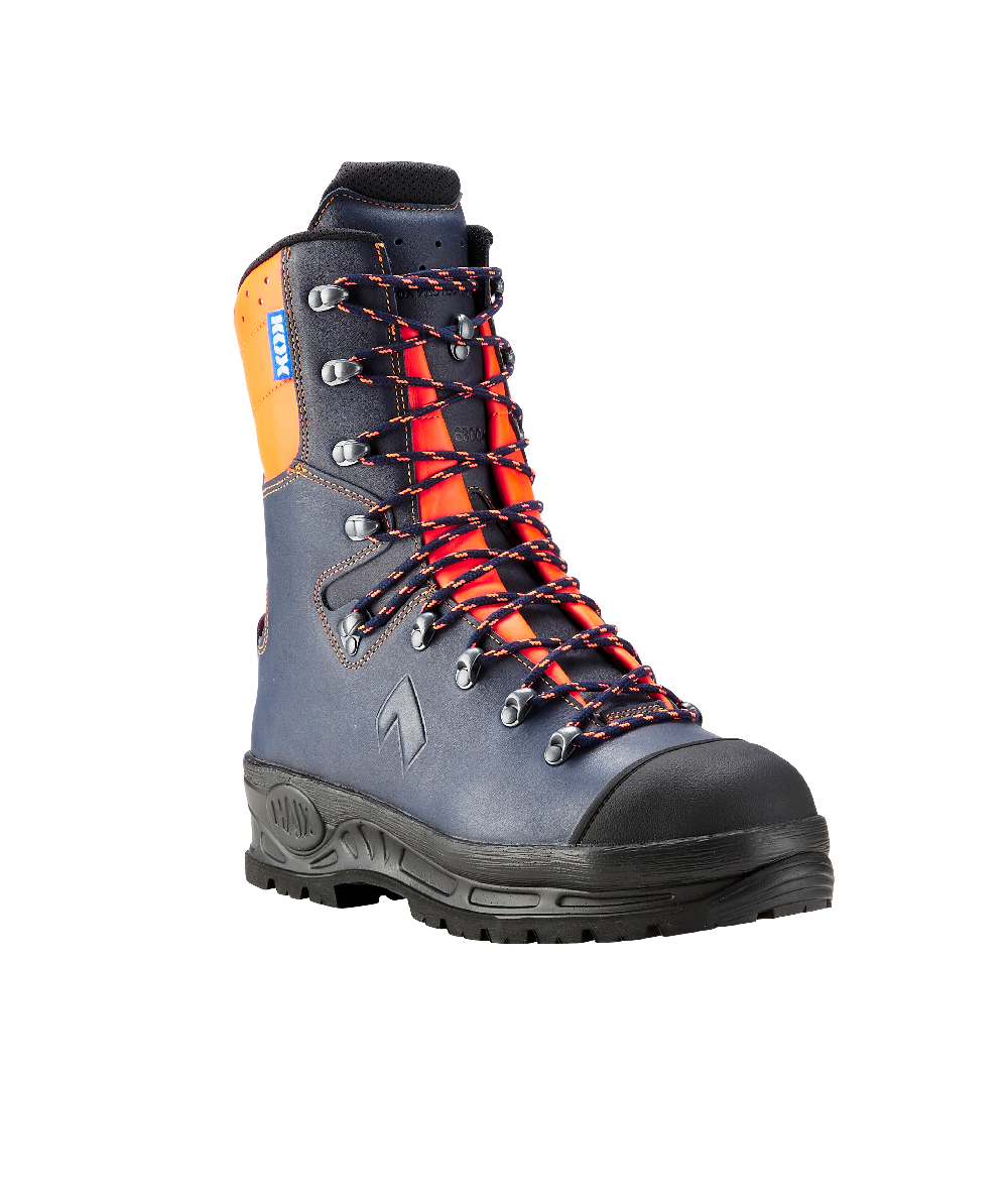 HAIX Schnittschutzstiefel / Schnittschutzschuhe Protector 2.0 in KOX  Edition mit Gore-Tex Blau/Orange