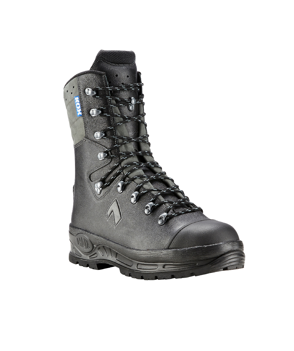 HAIX Schnittschutzstiefel / Schnittschutzschuhe Protector 2.0 in KOX  Edition mit Gore-Tex Schwarz/Grau