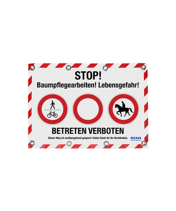 KOX Warn/Absperrplane Forstarbeiten 45 x 65 cm zur Forst Absperrung