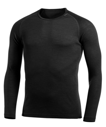 Woolpower Crewneck LITE Rundhalshemd / Merino Shirt langarm Black 